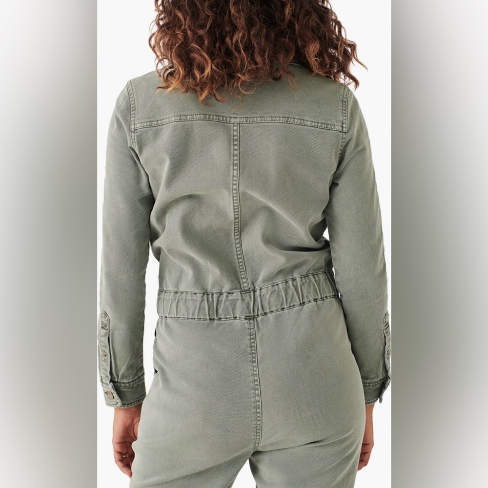 Faherty Overland Long Sleeve Organic Cotton Blend Twill Jumpsuit - Picture 4 of 13